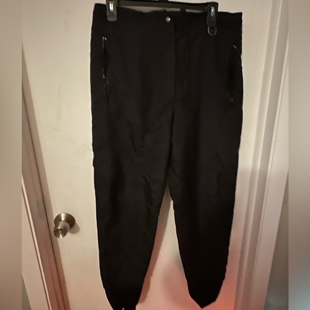 Ski Gear Womens Pants Insulated Black Elastic Waist And Ankles Medium